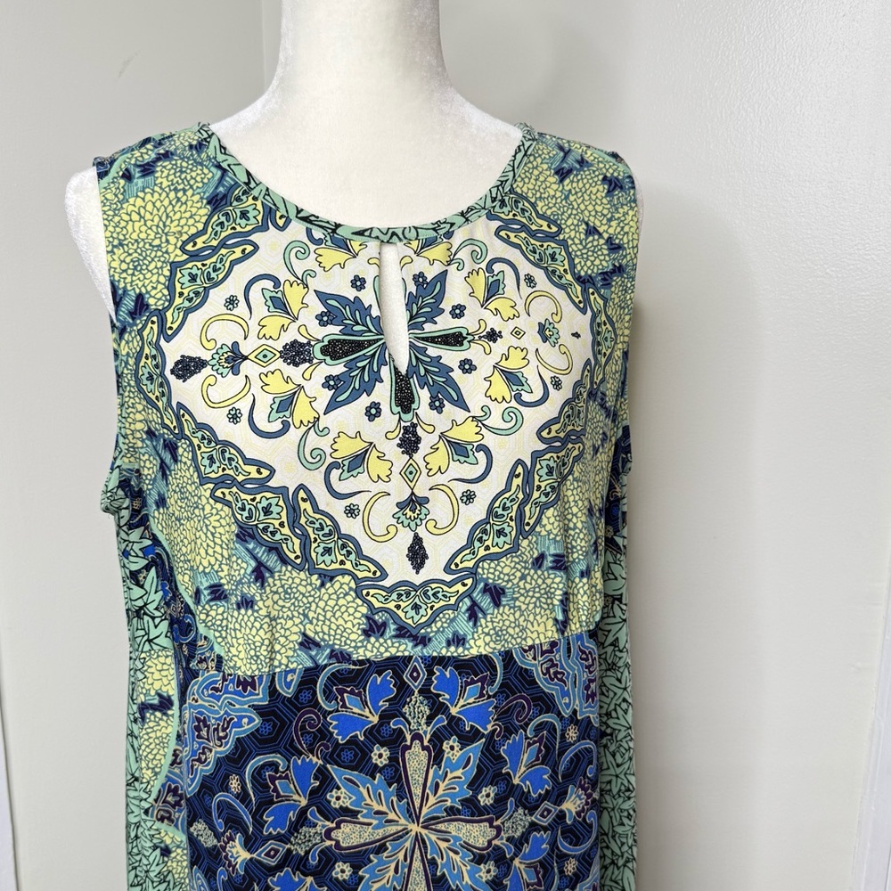 Chico’s Mediterranean Waves Long Maxi Dress Chico Size 3=XL - Picture 4 of 11